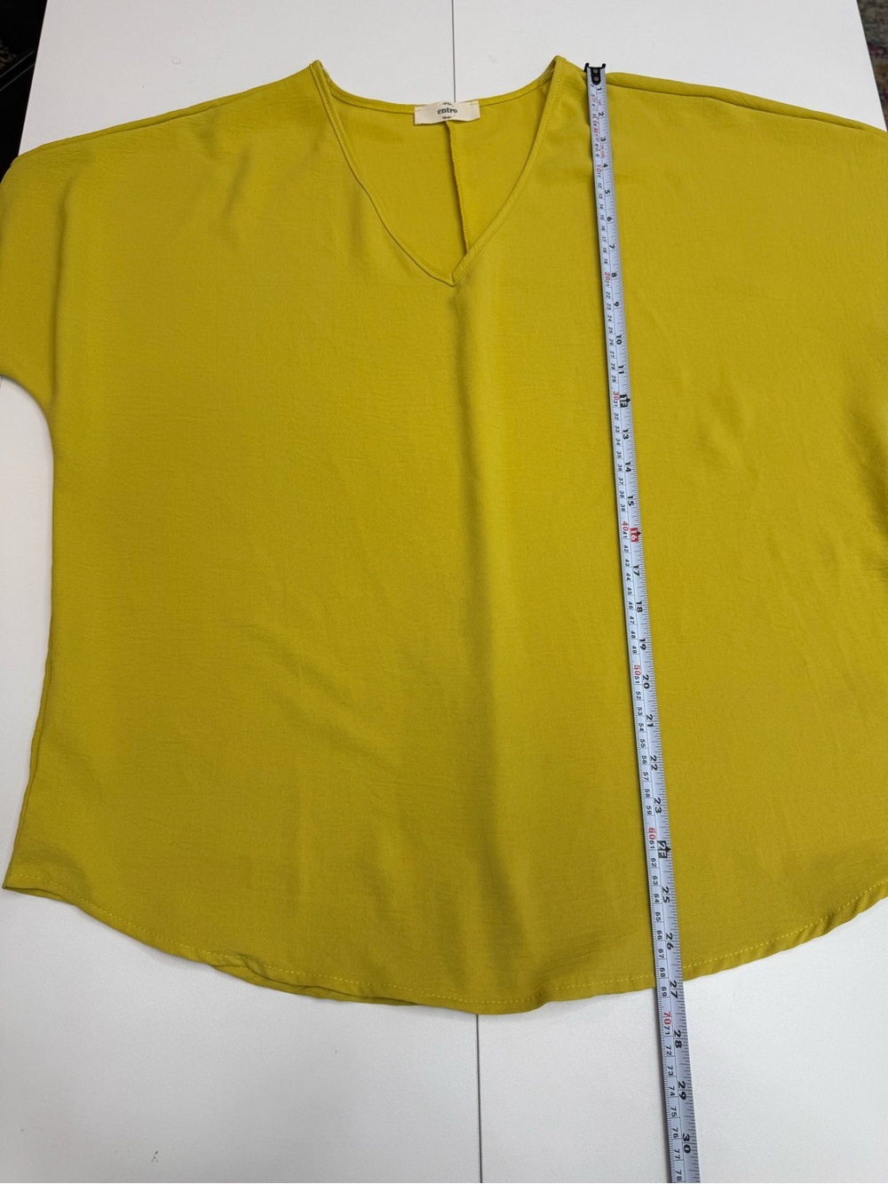 entro V-Neck Short Sleeve Top in Chartreuse size M - Picture 6 of 6